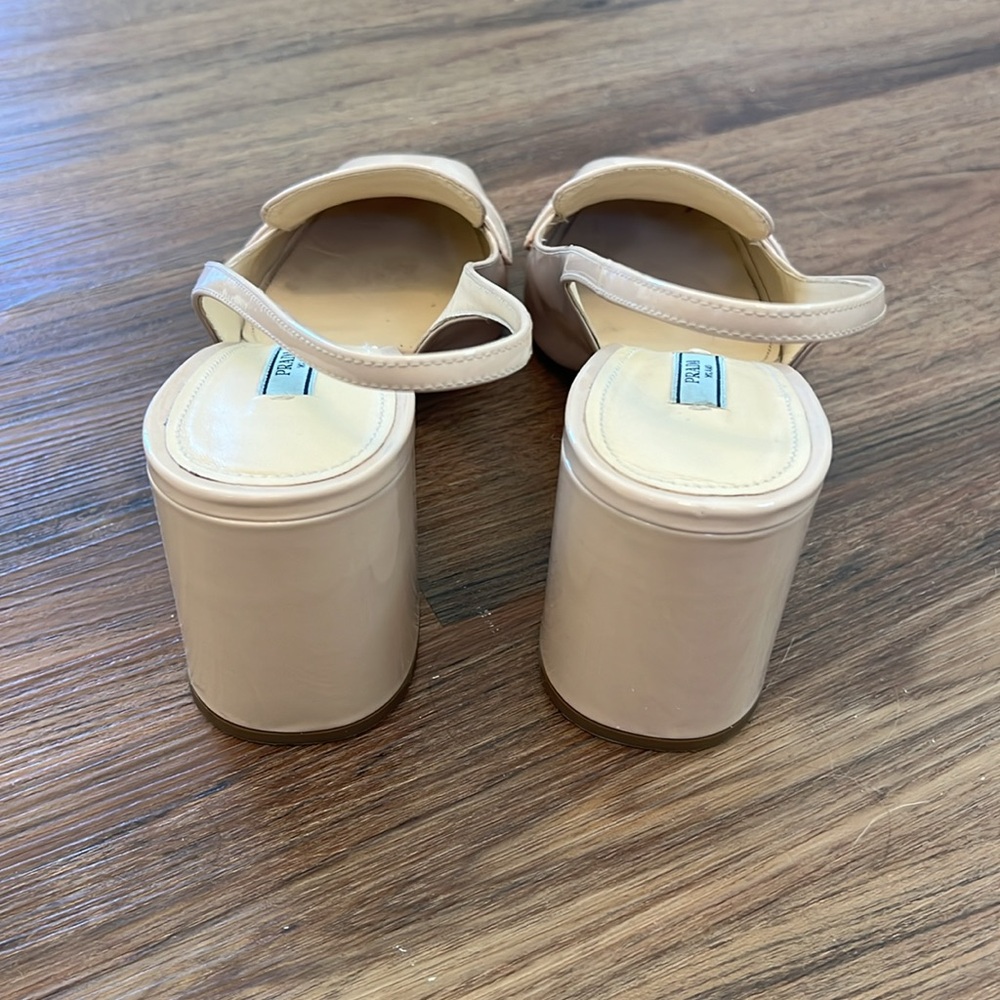 Blush/nude Prada block heel mules size 38 (8 US) - Picture 3 of 9